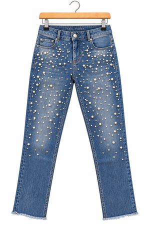 Jeans Hallhuber mit Perlenbesatz Grösse 34 neuwertig