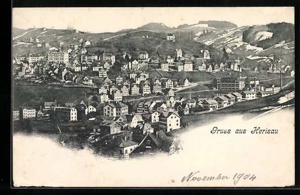 Cartoline postali: AK Herisau, Gesamtansicht – Usato da Berlin venduto da bartko-reher