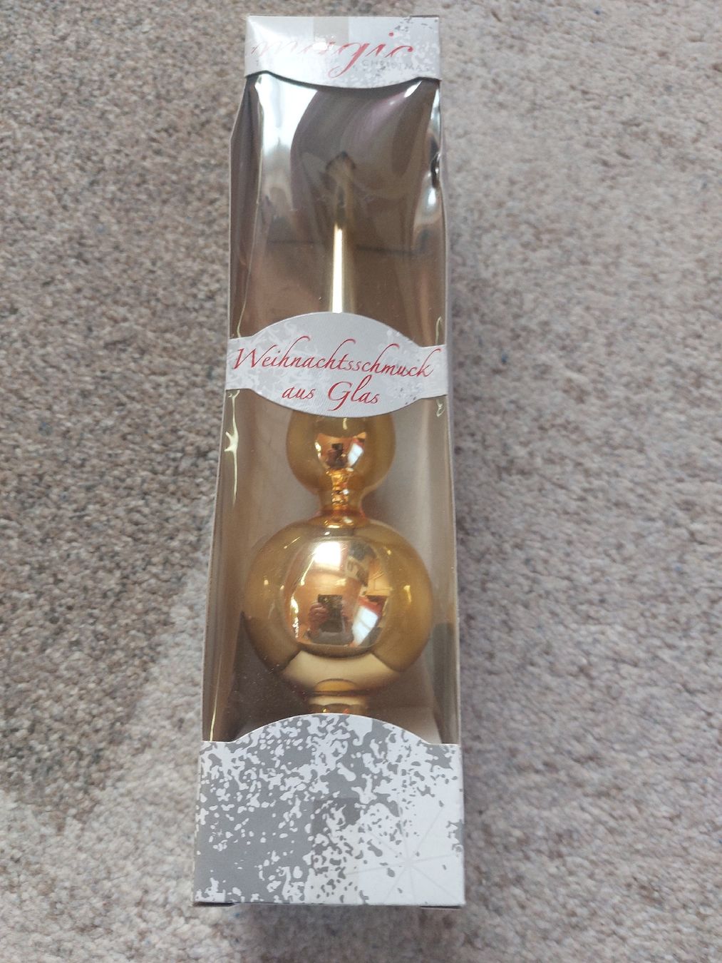 Alle Dekorationen: Kristbaumspitze Glas gold – Gebraucht aus Landquart von Cedes 2