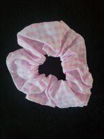 Scrunchie / rosa-weiss / Karo / Handgenäht 