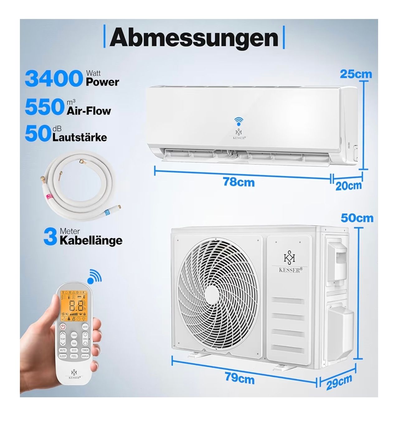 Klimageräte: KESSER Split Klimaanlage mit Aussengerät – Neu (gemäss Beschreibung) aus Schaffhausen von ale_9lgd 1