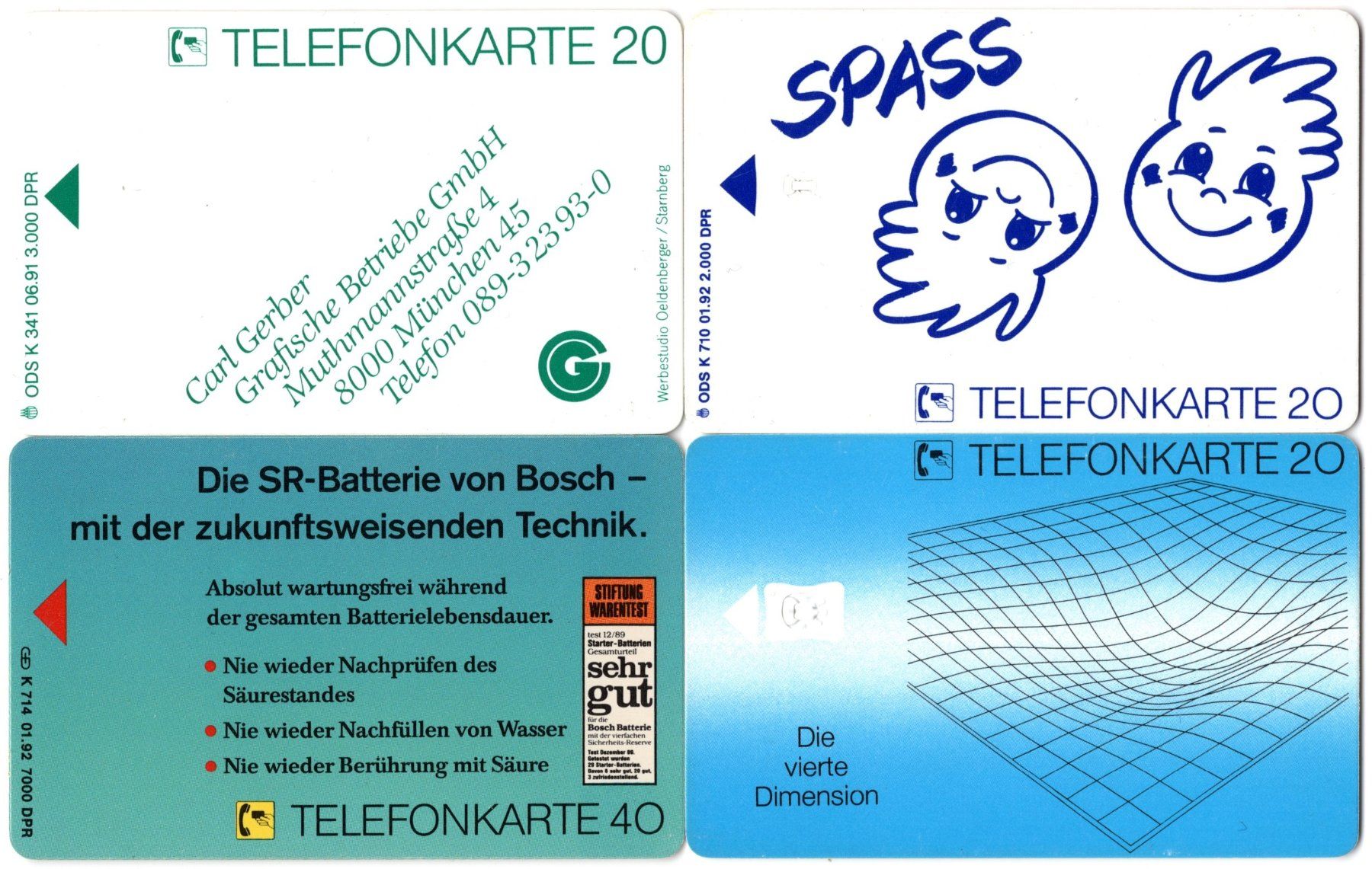 Schede telefoniche: 4 Dummy Telefonkarten aus Deutschland – Usato da Eglisau venduto da Chperfins 1