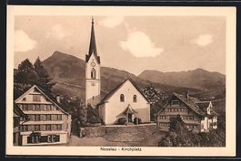 AK Nesslau, Kirchplatz mit Kirche