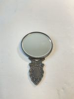 Antique petit miroir, gravé en métal argenté
