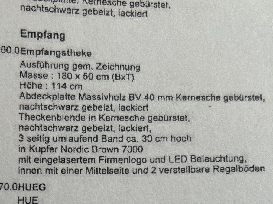 Equipement de magasin & Foires: Empfangstheke zu verkaufen – Neuf (Voir description) à Beckenried par jen_d7jd 1
