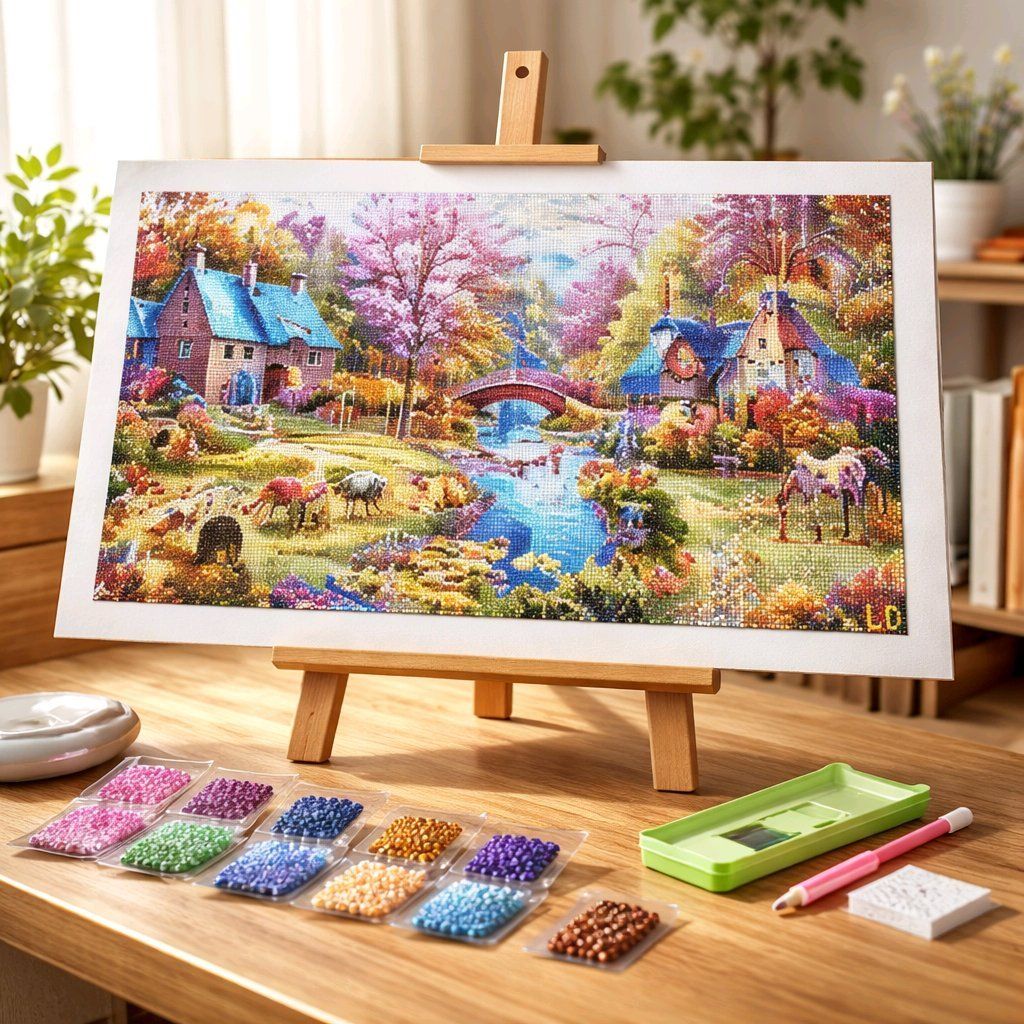 Bastelsets: Diamond painting terminé 25x50 cm – Neu (gemäss Beschreibung) aus Ste-Croix von Lougia