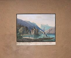 Chillon Aquatinta altkoloriert um 1835