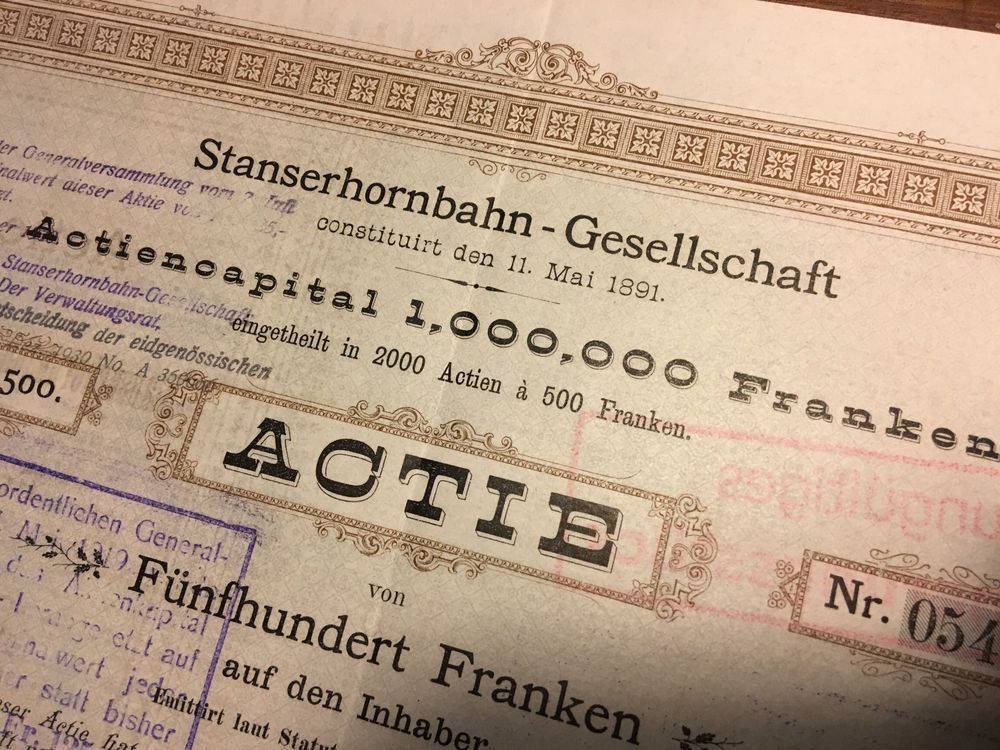 Stanserhorn Bahn Aktie 1891 Kaufen auf Ricardo