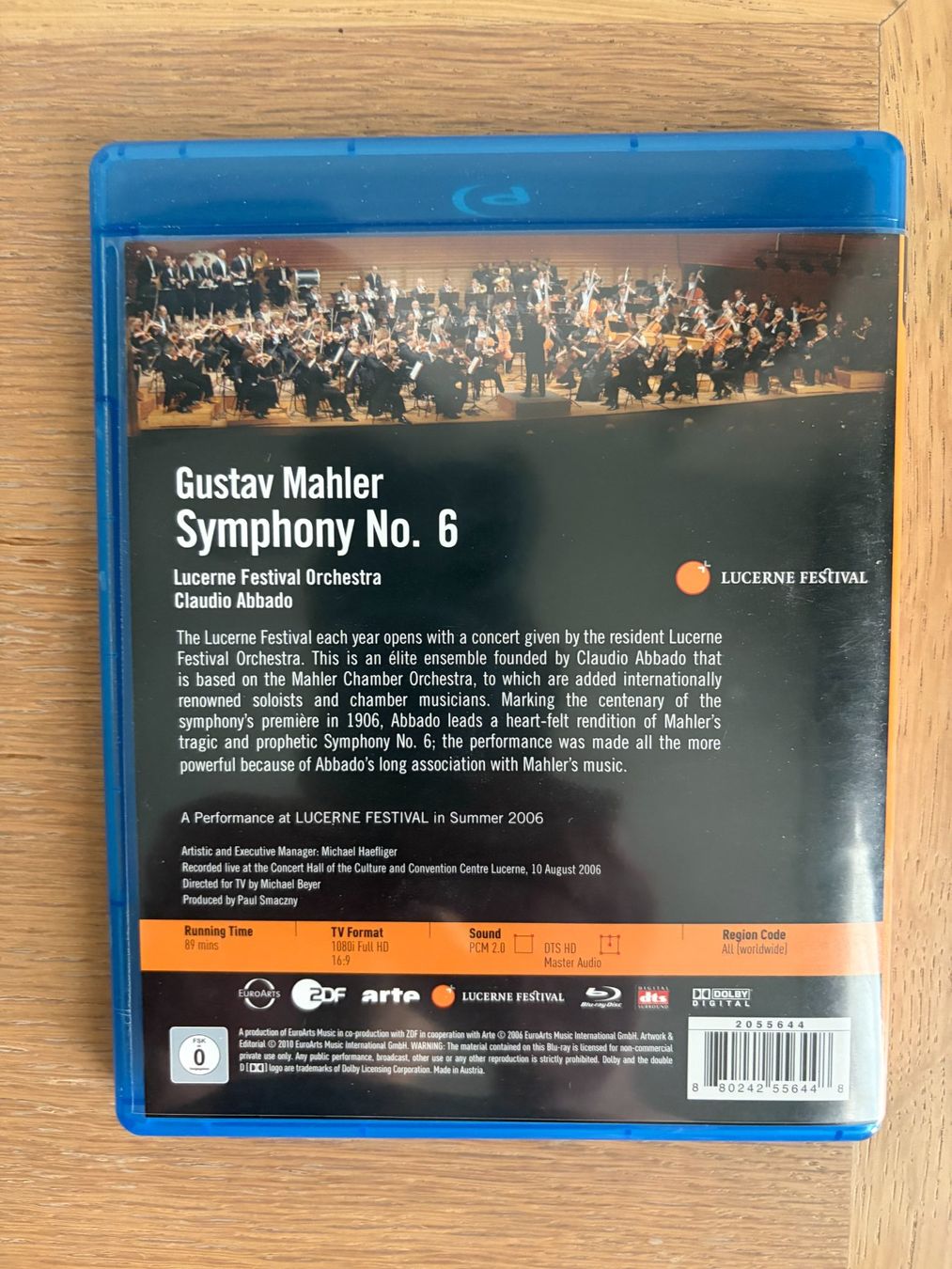 Alle DVDs: BLU RAY MAHLER SYMPHONY NO 6 ABBADO – Gebraucht aus Geneve von tigre69 1