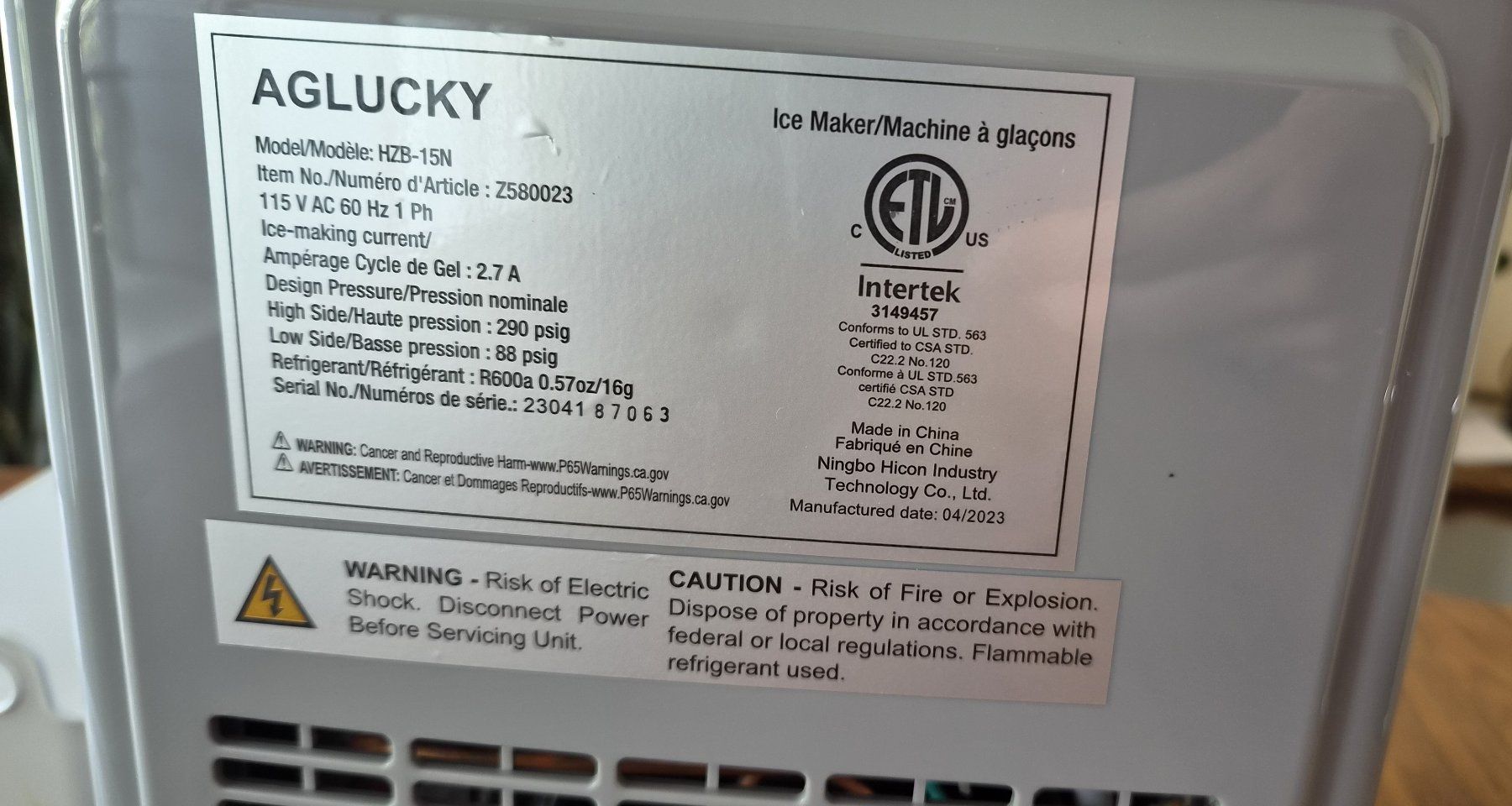 Küchengeräte: AGLUCKY Pebble/Nugget-Eismaschine 115V – Gebraucht aus Wabern von bernhardj 3