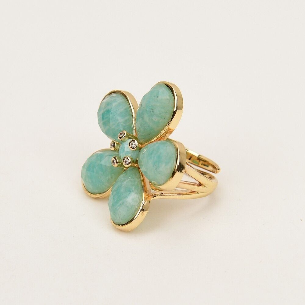 Ringe: SALE Amazonit Ring Grösse US Bague Fleur Gr. 60 ajustable – Neu (gemäss Beschreibung) aus Prilly von ilyria73 2