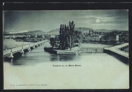 Mondschein-AK Genève, Panorama et le Mo