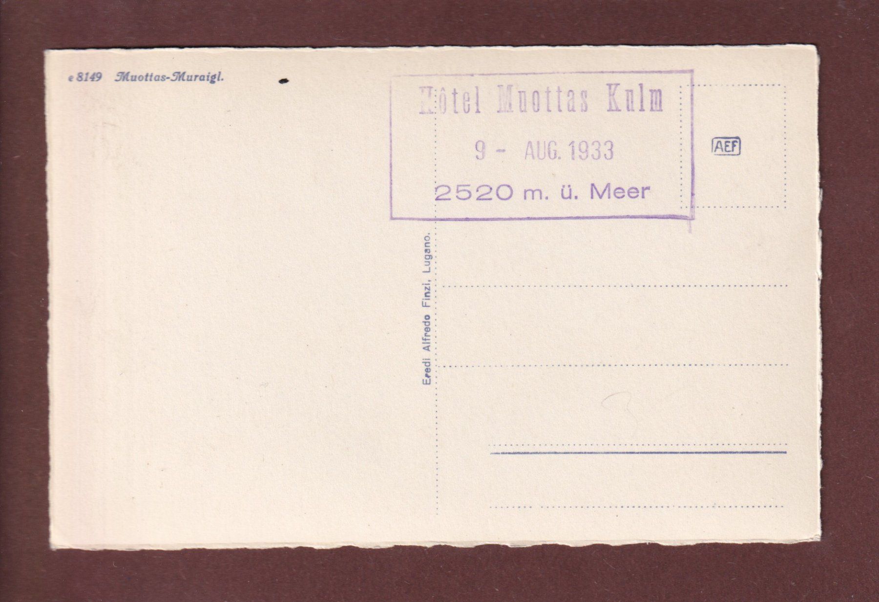 Cartoline postali: MUOTTAS-MURAIGL – Usato da Pully venduto da nicecards 1