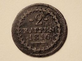 1x Aargau 2 Rappen - 1816