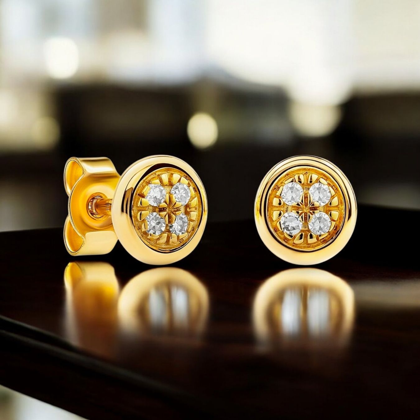 Orecchini pendenti & Orecchini a lobo: 0.03 Ct Diamant Ohrstecker gelbgold – Nuovo e nell'imballaggio originale da Hemmental venduto da Schmuckwelt2