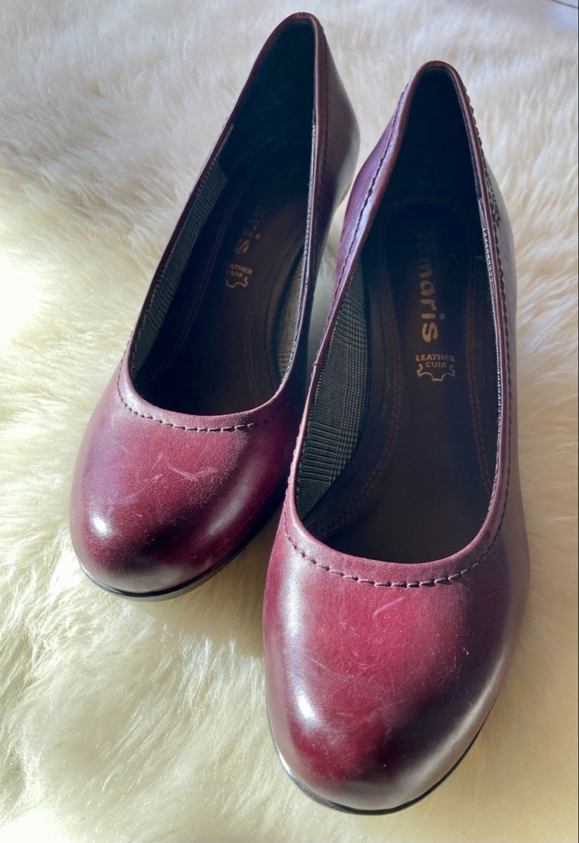 Tamaris Damenschuhe: Tamaris Echtleder Pumps, Gr. 37, Weinrot – Gebraucht aus Vinelz von Viewfinder84 5