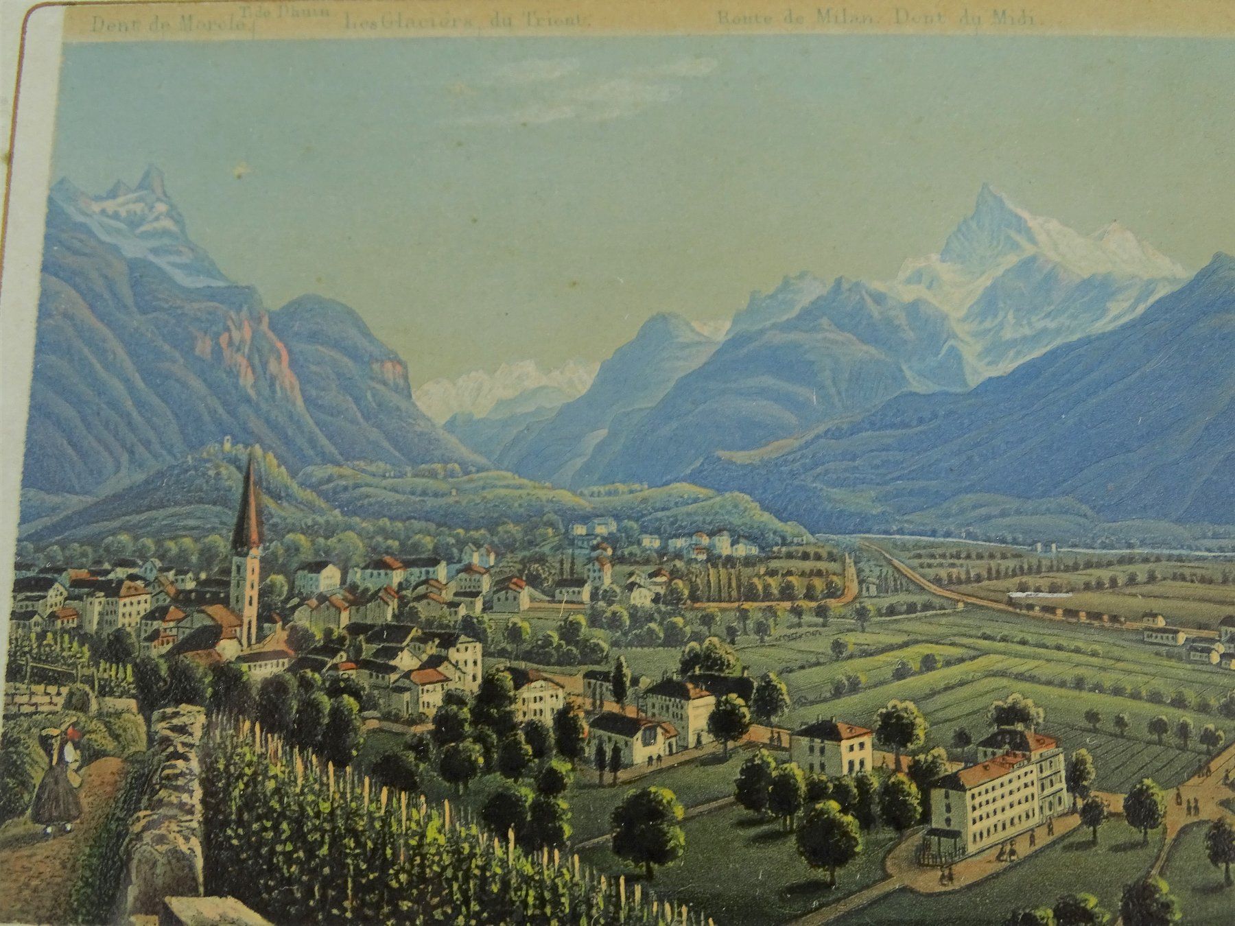 Incisioni: BEX, ALTKOLORIERTE AQUATINTA UM 1850 – Usato da Grüningen venduto da Kartensammler 3