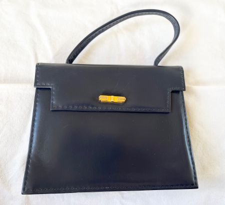 Edle Vintage Handtasche Leder – Wildleder-Futter (50er/60er)