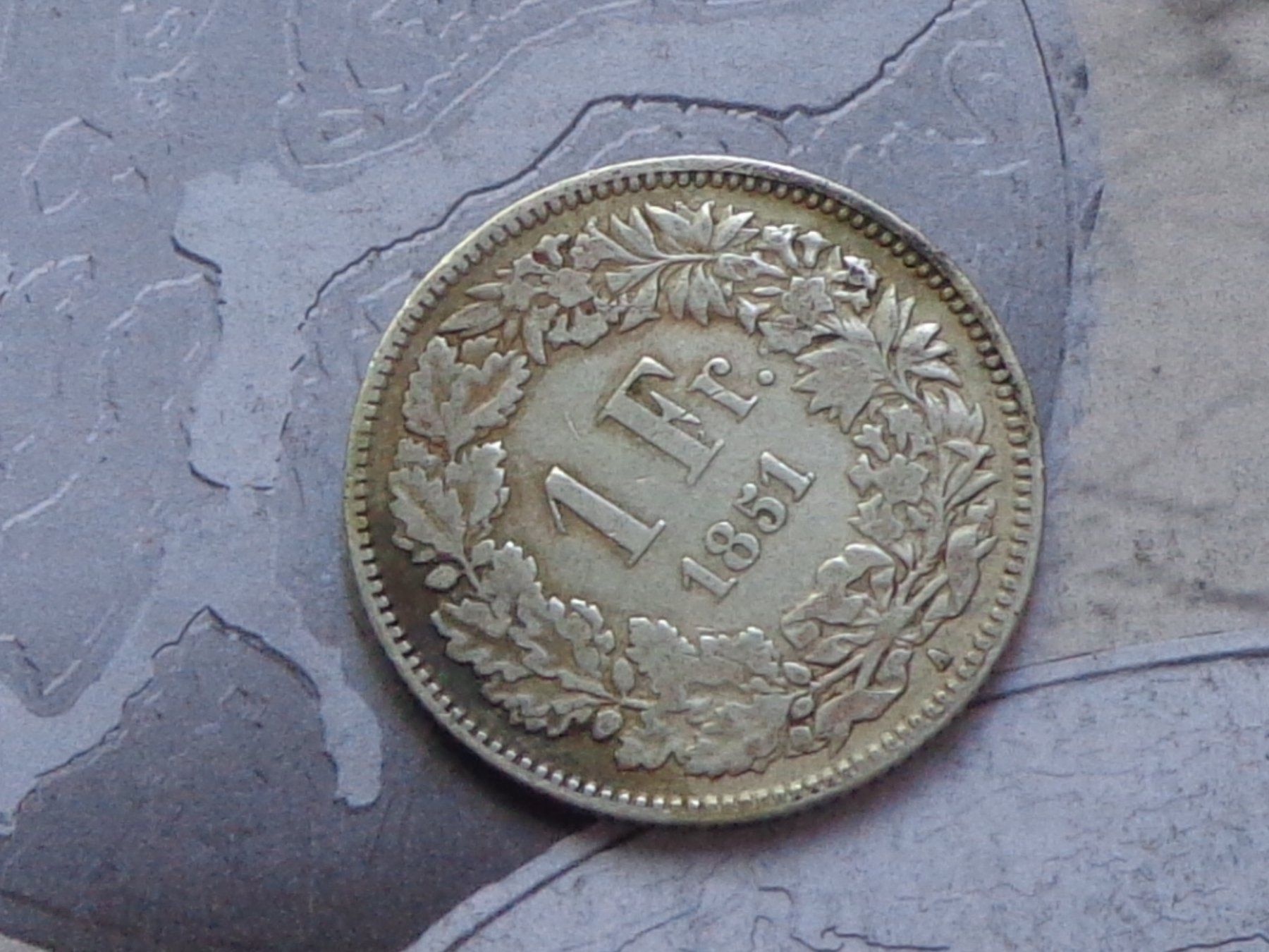 Tutti le monete: 1 Fr. 1851 B - Superbe pièce – Usato da Pully venduto da UCA01 1