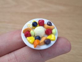 Vanille Glace mit Fruchtsalat Handgemacht, auch für Maileg