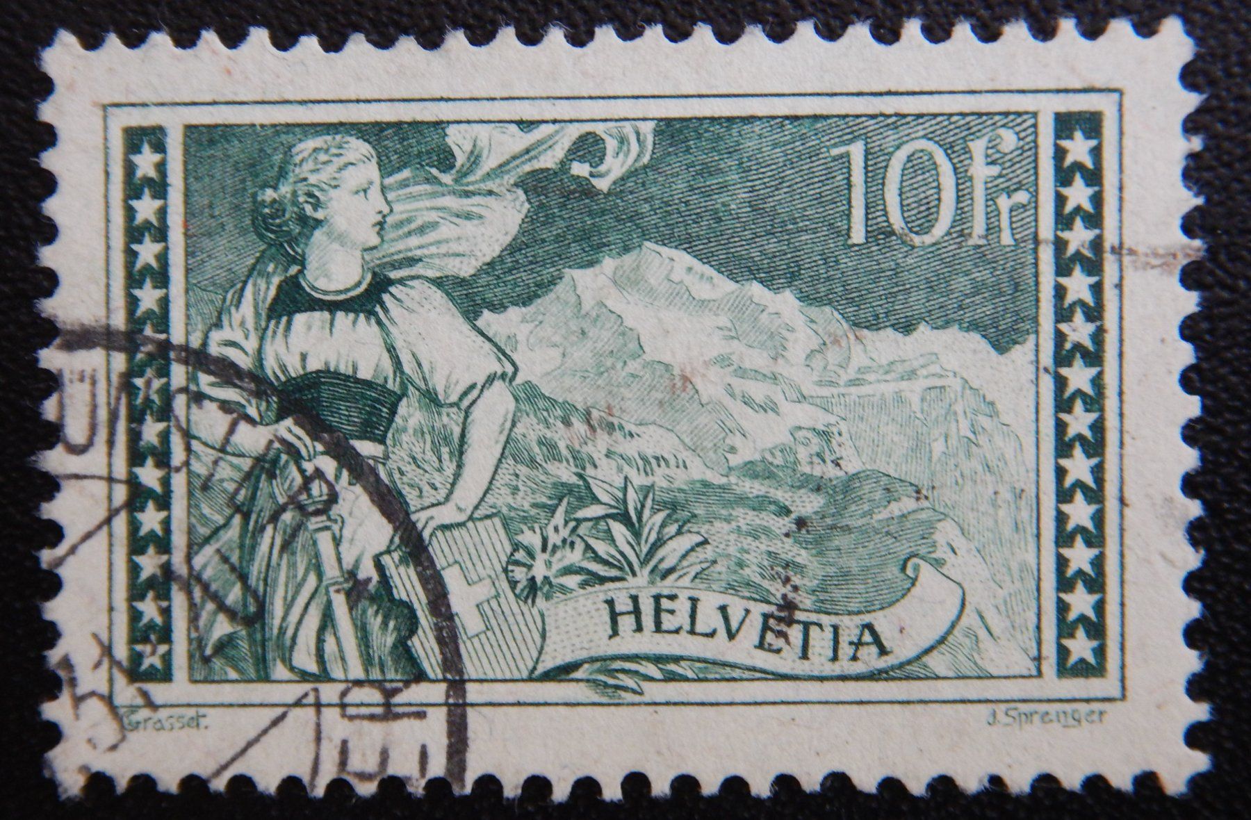 Tutti i francobolli: Schweiz Kat. 179 gest. 1930 Kat. 75 Fr. – Usato da Zürich venduto da Muehlekauf
