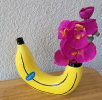 🟡 Originelle Bananenvase Keramik glasiert 