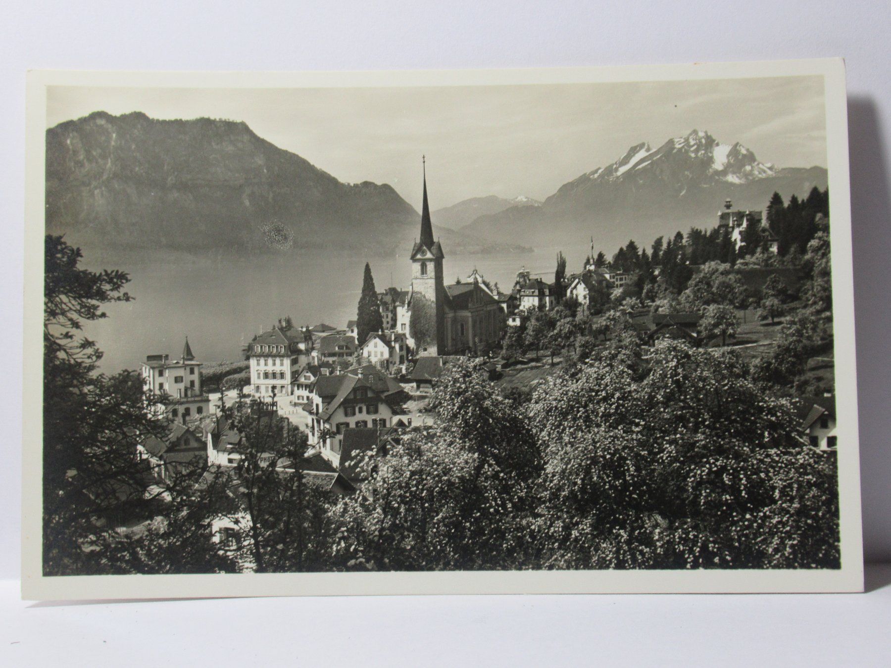 Cartoline postali: Weggis mit Bürgenstock und Pilatus , Kirche – Nuovo (secondo la descrizione) da Grenchen venduto da Bluemchen1900 1