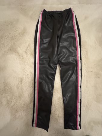 MONNALISA Lederleggins Gr 11/12 schwarz Pink