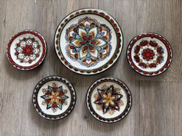 Lot de 5 assiettes Haas Schaan - 5 Deko Teller Bauernmalerei