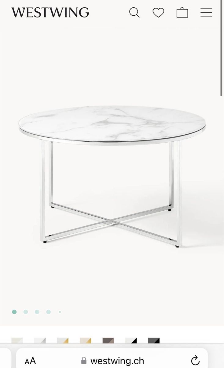 Tavoli: Couchtisch mit Glasplatte in Marmor-Optik – Nuovo (secondo la descrizione) da Zürich venduto da ner_j6xn 3