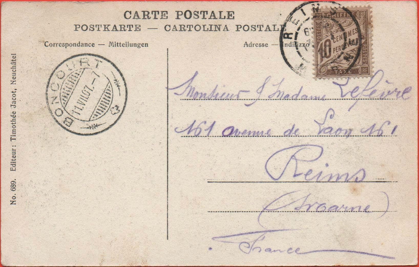 Cartoline postali: TEUFEN - Editeur Timothée Jacot, Neuchâtel, No. 689 – Usato da Jona venduto da philajona 1