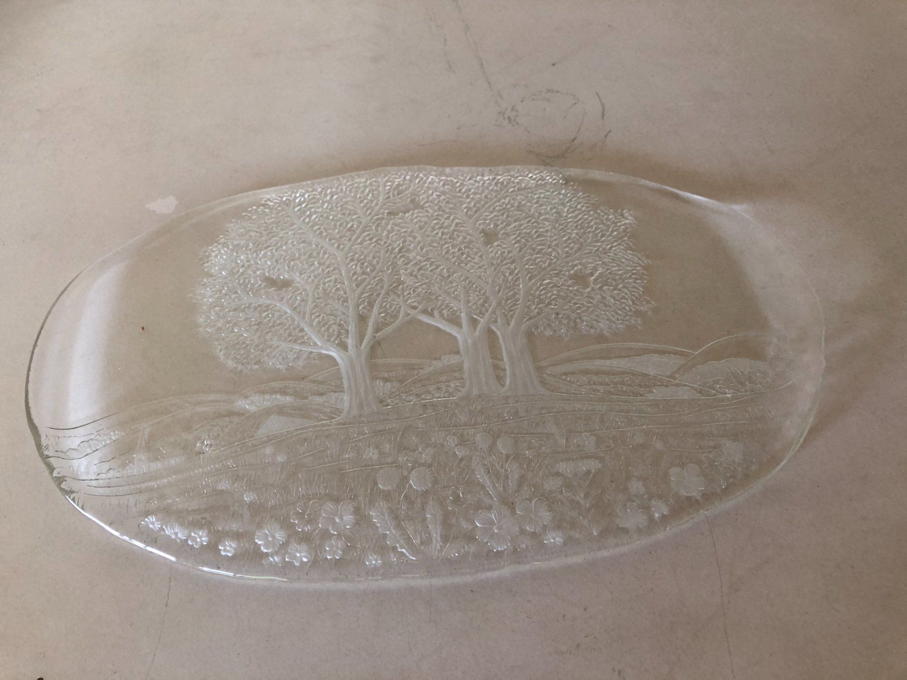 Piatti di portata: Kristall-Glassplatte gewölbt – Nuovo e nell'imballaggio originale da Winterthur venduto da Benz420