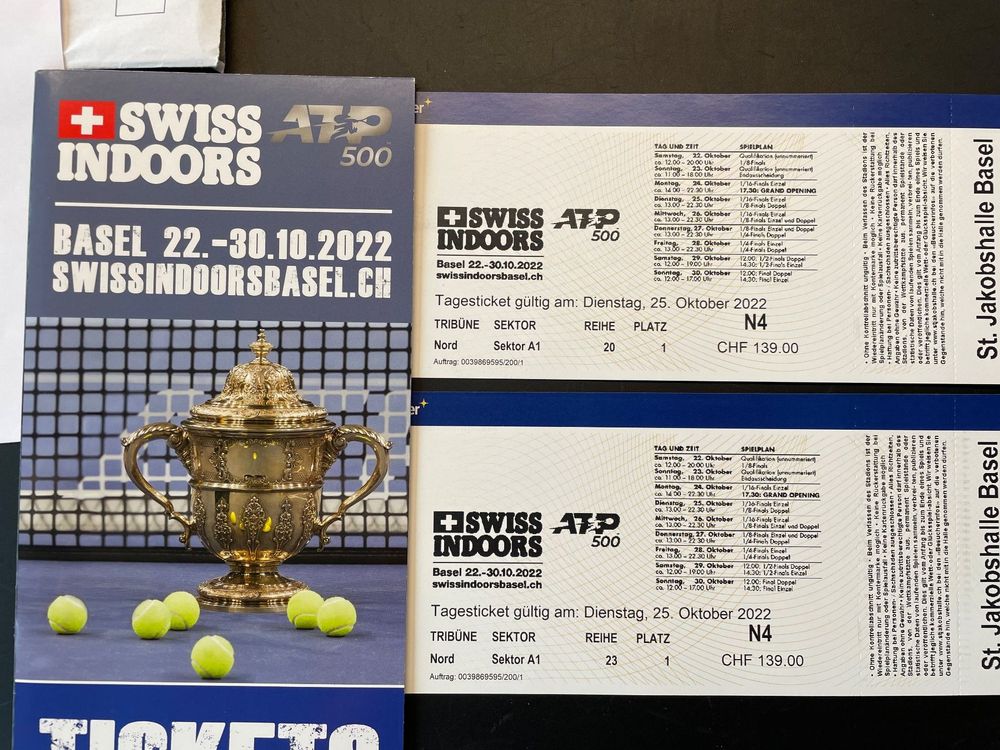 Swiss Indoors Basel Dienstag 25.10.2022 Kaufen auf Ricardo