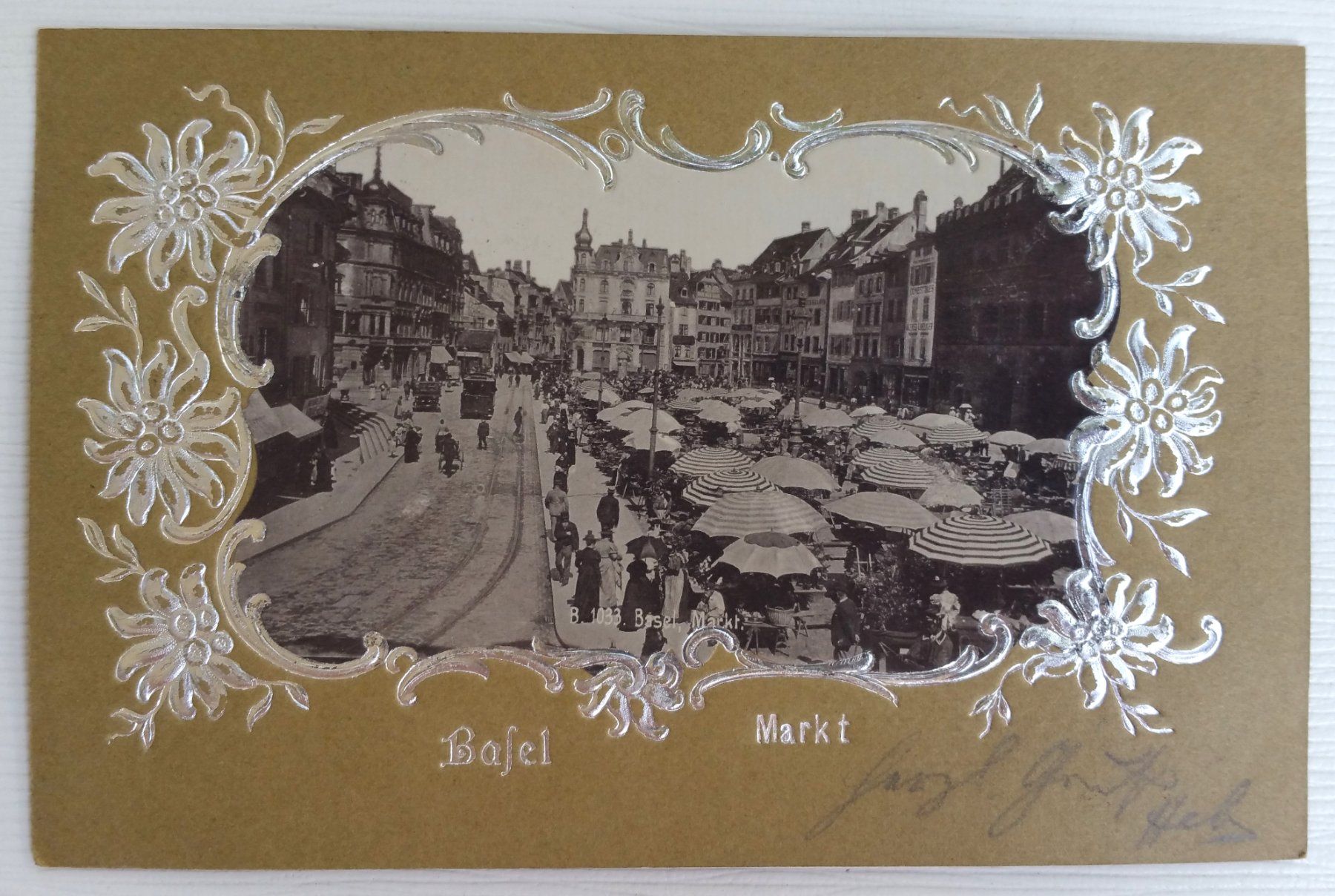 Cartoline postali: AK: Basel - Markt auf dem Basler Marktplatz, 1901 – Usato da Oberriet SG venduto da Manick