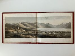 Riviera vaudoise Dépliant de 4 gravures imprimé à Paris 1850