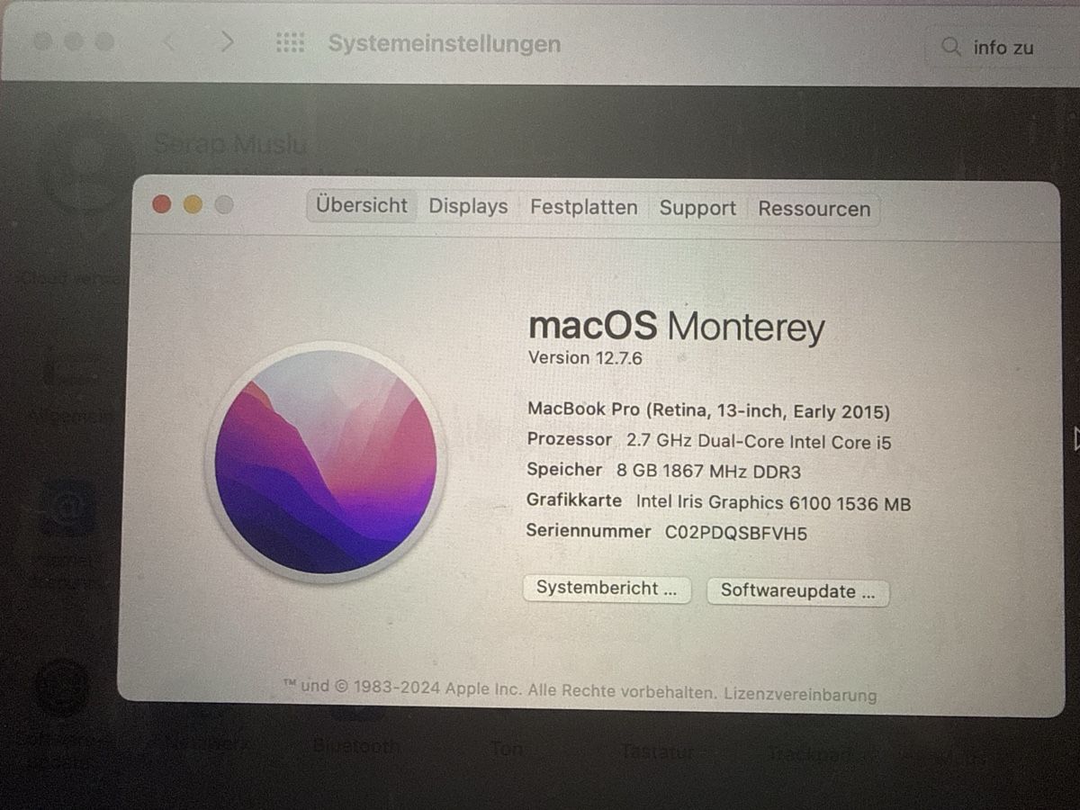Apple Notebooks: Apple MacBook Pro Notebook silber gebrauchter Zustand – Gebraucht aus Wetzikon ZH von ser_btd7 2