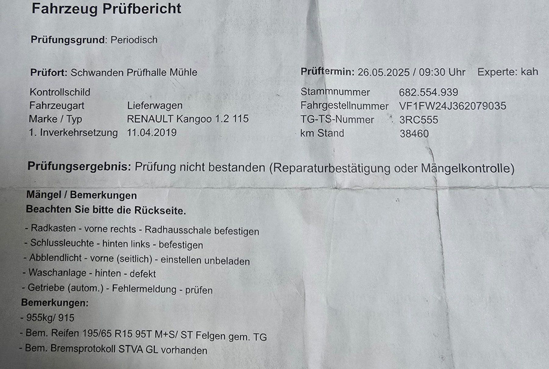 Renault Automobili: Renault Kangoo Rechtslenker startet nicht – Difettoso da Netstal venduto da Hansrudolf68 6
