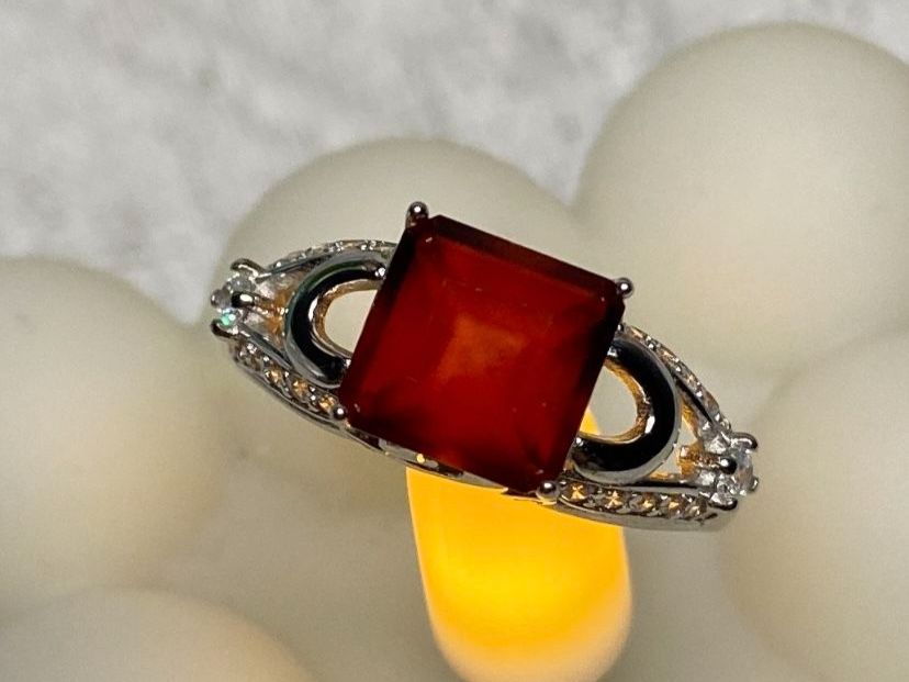 Anelli: Echter Granat Ring Grösse verstellbar 925 Silber – Nuovo (secondo la descrizione) da St. Gallen venduto da GIULESGG 2