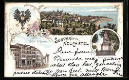 Litho Neuchatel, Hotel du Faucon, Vue G