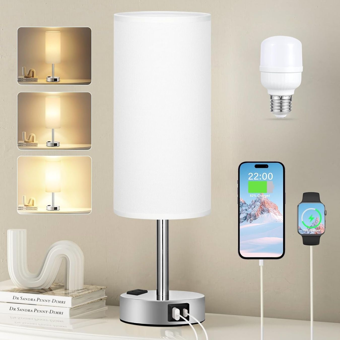 Lampade: Nachttischlampe Touch Dimmbar mit USB A+C – Nuovo e nell'imballaggio originale da Nuglar venduto da SaleRitter