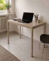 Metall-Schreibtisch in Beige-Cappuccino  stabiler 