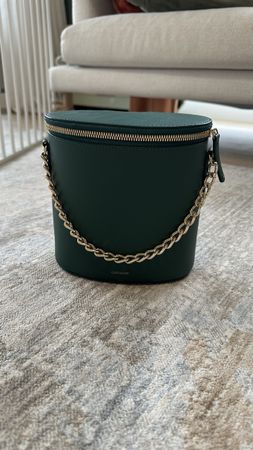Cuero&Mor Bucket Bag - Forest Green and Gold Chain