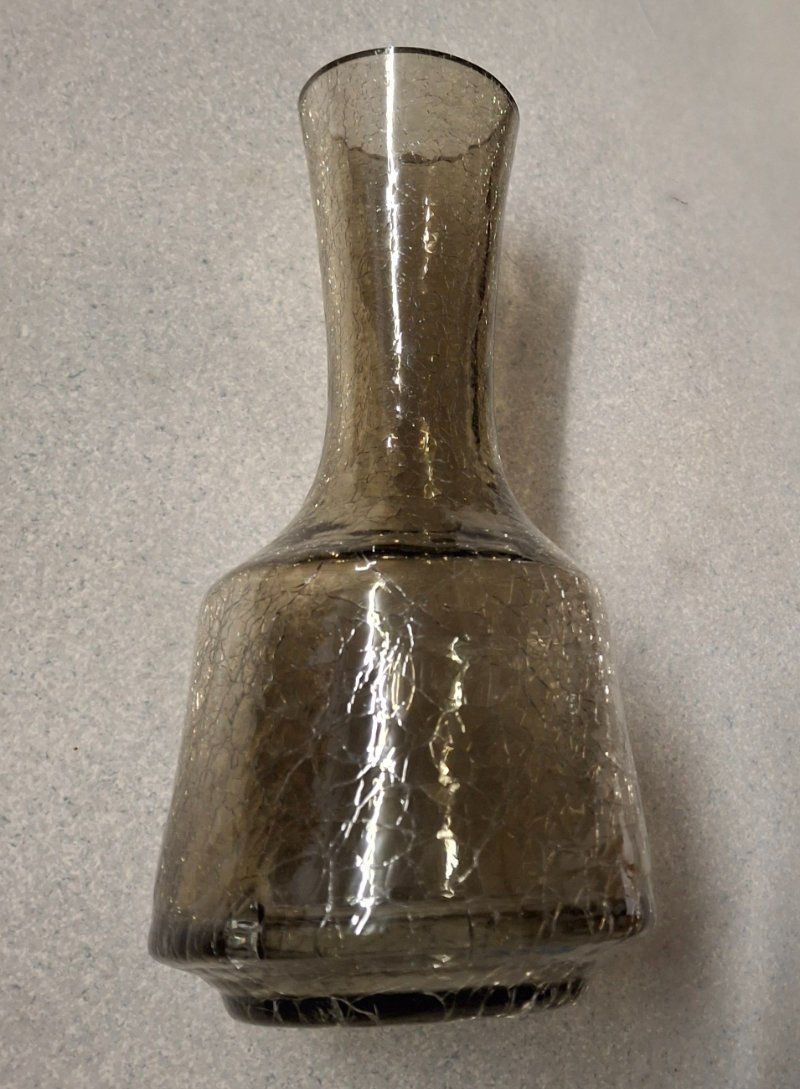 Vasi & Recipienti: Vase krakeliertes Glas, Eisglas, rauchfarben, mid-century – Usato da Weggis venduto da daisyflower 1