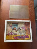 vintage Atelier Fischer 1201 Klötzlipuzzle 4x3 Teile Märchen