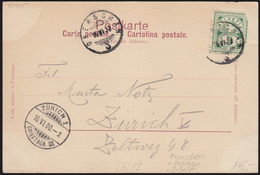 Cartoline postali: SG Oberschan - Wartau – Usato da Schindellegi venduto da leecollect 1