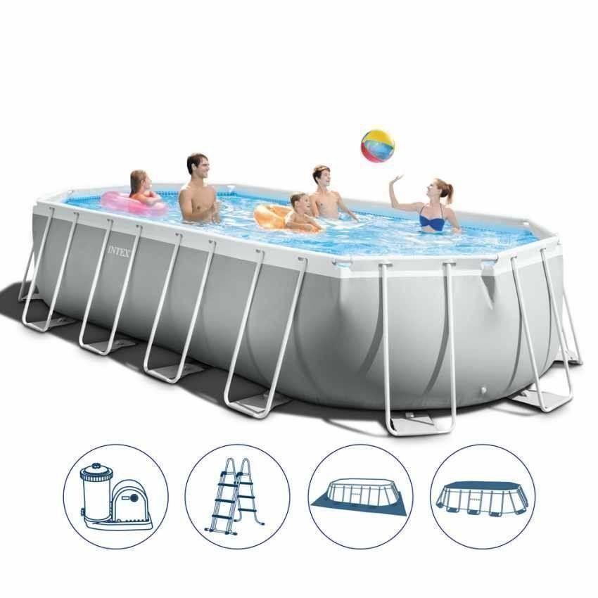Intex Piscine: INTEX Ovaler Prismaframepool 610x305x122 – Nuovo e nell'imballaggio originale da Wynau venduto da Intexpool24