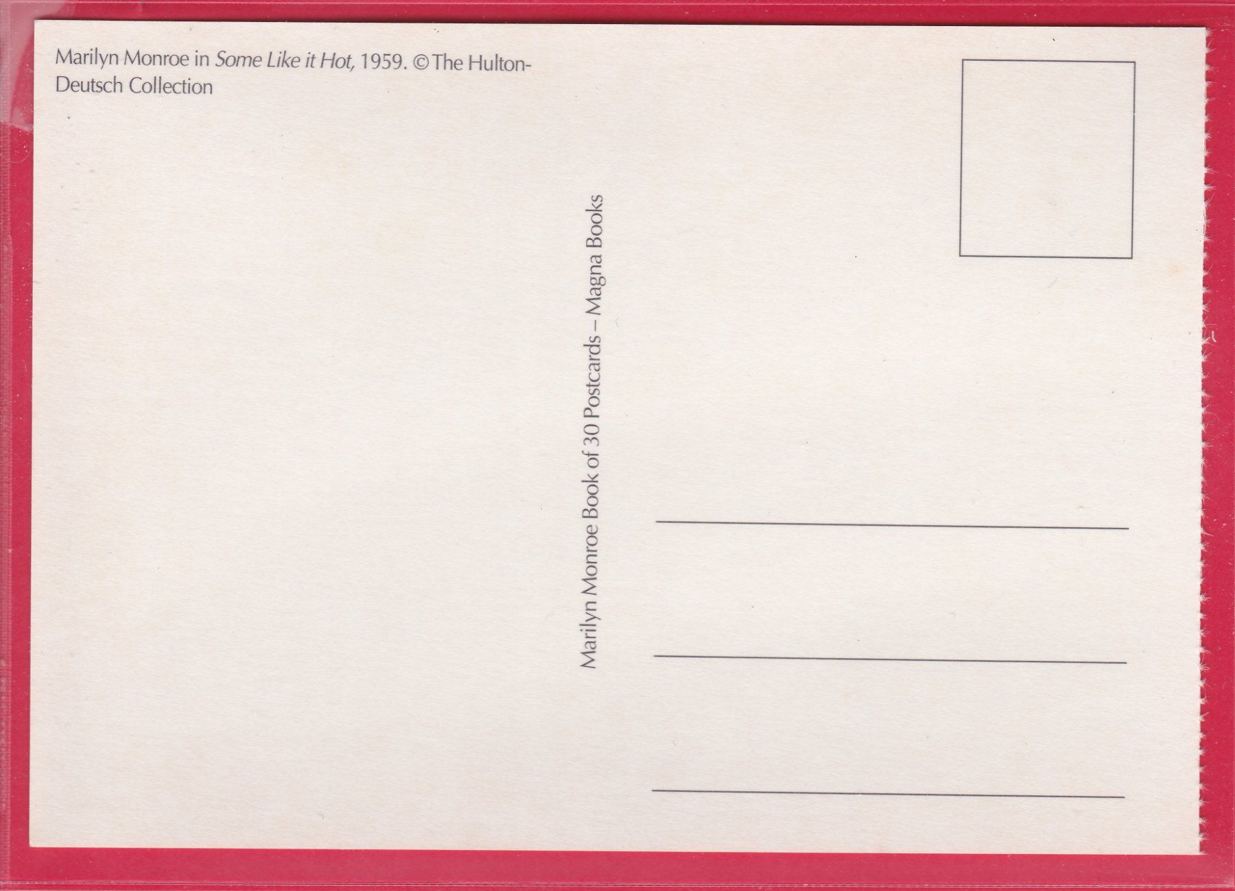 Cartoline postali: MARILYN MONROE, SOME LIKE IT HOT – Usato da Oberrieden venduto da Gebirgsstelze 1