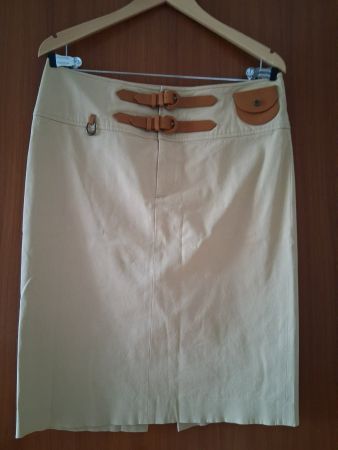 Ralph Lauren Rock mit Lederbesatz Gr. L