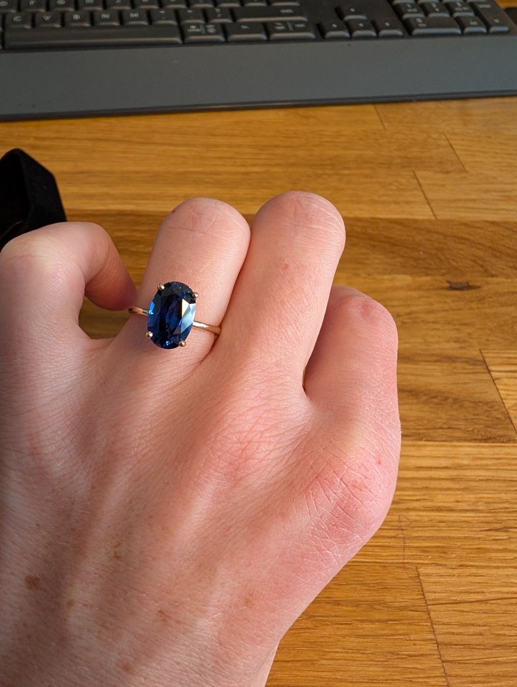 Anelli: Goldring mit Saphir Grosse 7 – Nuovo (secondo la descrizione) da Einsiedeln venduto da mar_6bqc 5