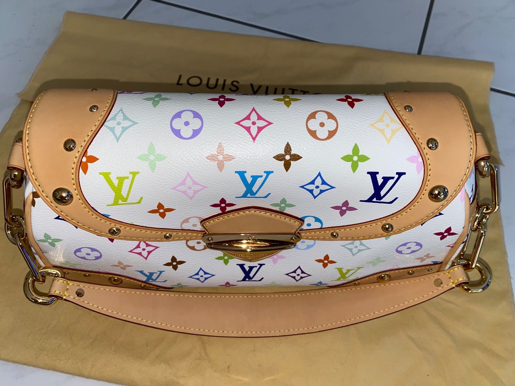 Louis Vuitton Borse da donna: Original Louis Vuitton BEVERLY MM Blanc Multicolor Quittung – Nuovo e nell'imballaggio originale da Suhr venduto da 1stclass 6